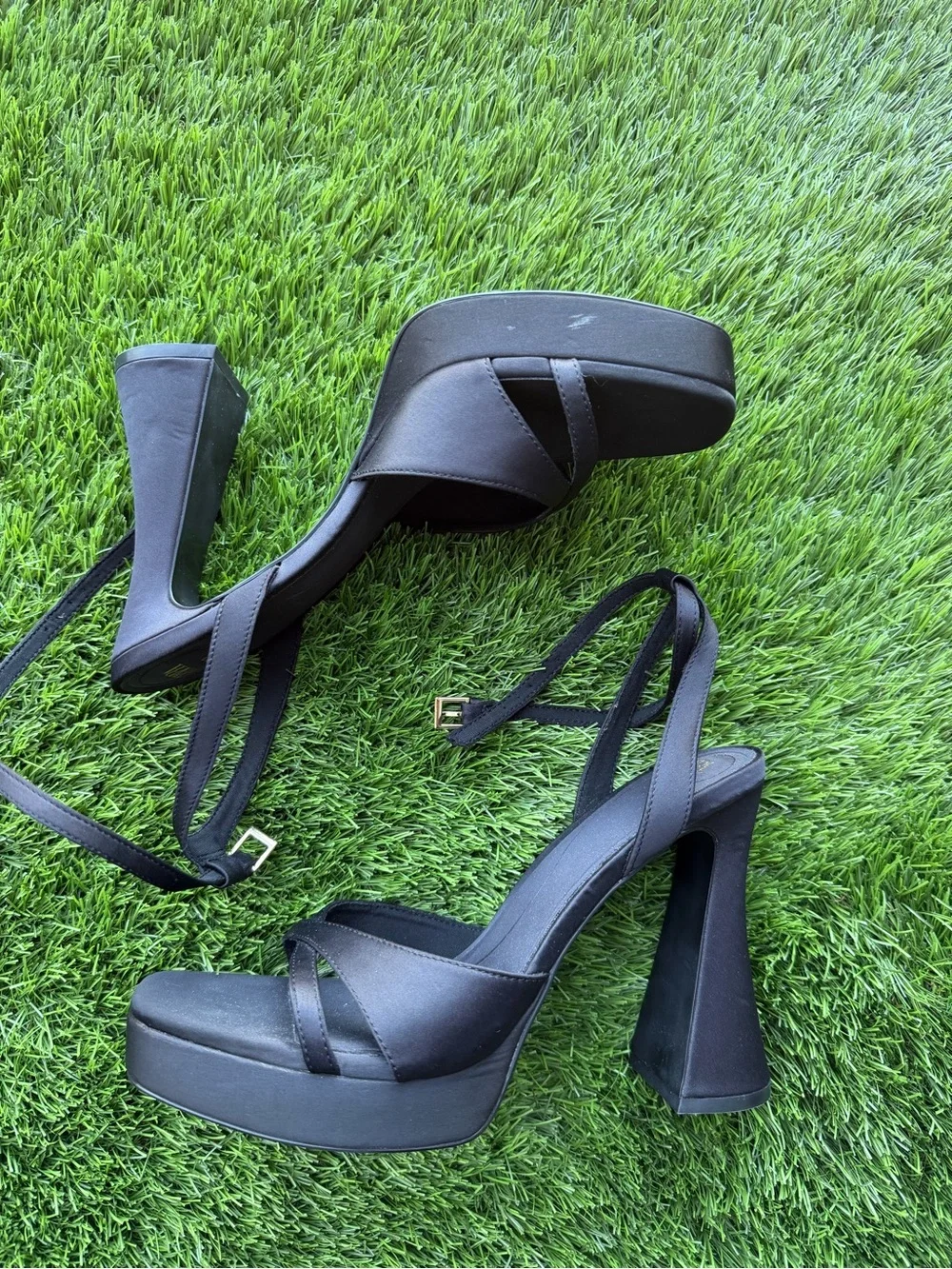 Zara Black Chunky Platform Heels